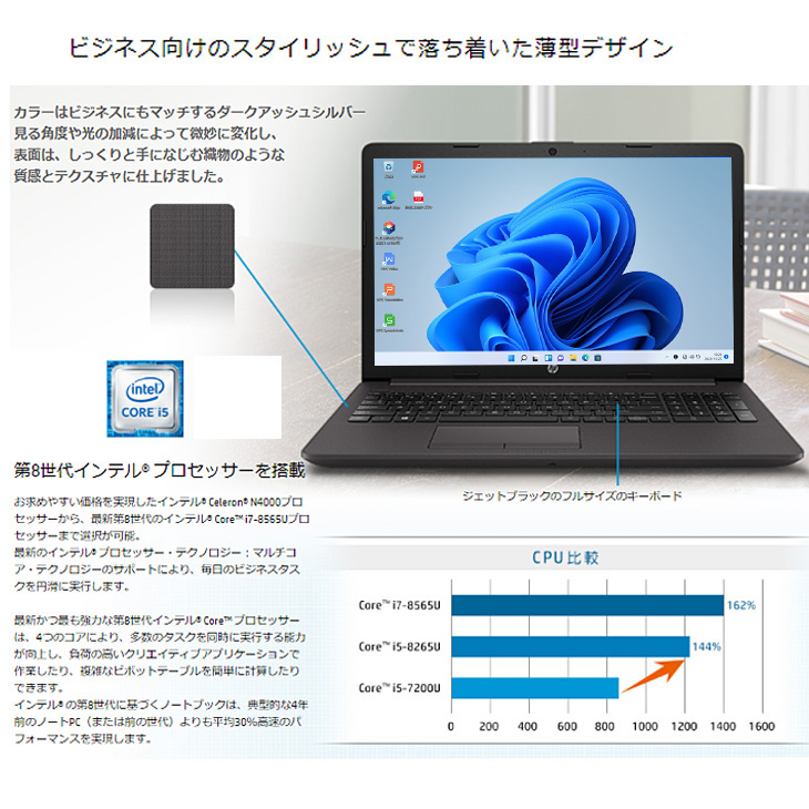 【新入荷】【スタイリッシュ】 HP 250 G7 第8世代 Core i5 8265U/1.60GHz 8GB HDD320GB スーパーマルチ Windows10 64bit WPSOffice 15.6インチ HD カメラ テンキー 無線LAN パソコン ノートパソコン PC Notebook