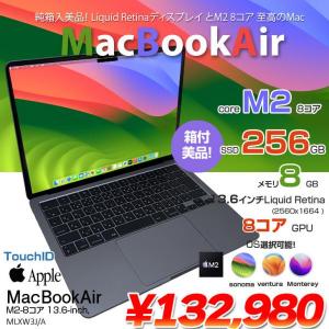 Apple MacBook Air 13.6inch MLXW3J/A A2681 2022 TouchID [Apple M2 8コア 8G SSD256GB 無線 BT カメラ 13.6 Space Gray 純箱] :美品