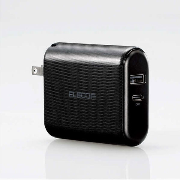 ELECOM エレコム EC-M05BK [5000mAh 充電器一体型 モバイルバッテリー 5V/3A Type-C USB-A 定電流