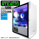 ゲーミングPC ホワイト プレーン GeForce RTX4070 第13世代 Corei5 Win10 SSD500GB メモリ16GB eスポーツ PASOUL 煌 1年保証