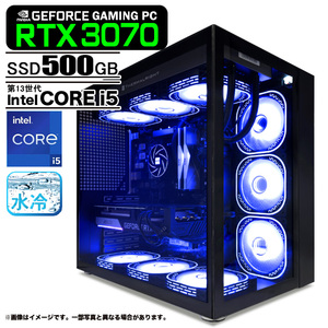 ゲーミングPC 黒海景房 HJF-ATX(BK)水冷 GeForce RTX3070 第13世代 Corei5 Win10 SSD500GB メモリ16GB eスポーツ PASOUL 極 1年保証