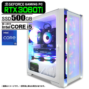 ゲーミングPC ホワイト GeForce RTX3060Ti 第13世代 Corei5 Win10 SSD500GB メモリ16GB eスポーツ PASOUL 煌 1年保証