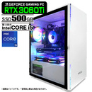ゲーミングPC ホワイト GeForce RTX3060Ti 第13世代 Corei5 Win10 SSD500GB メモリ16GB eスポーツ PASOUL 煌 1年保証