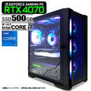 ゲーミングPC ブラック メッシュ GeForce RTX4070 第13世代 Intel Corei7 13700F Win10 SSD500GB メモリ16GB eスポーツ PASOUL 煌 1年保証