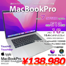 Macbook Pro MV922J/A  A1990 15-inch,2019 選べるOS  USキー TouchBar TouchID